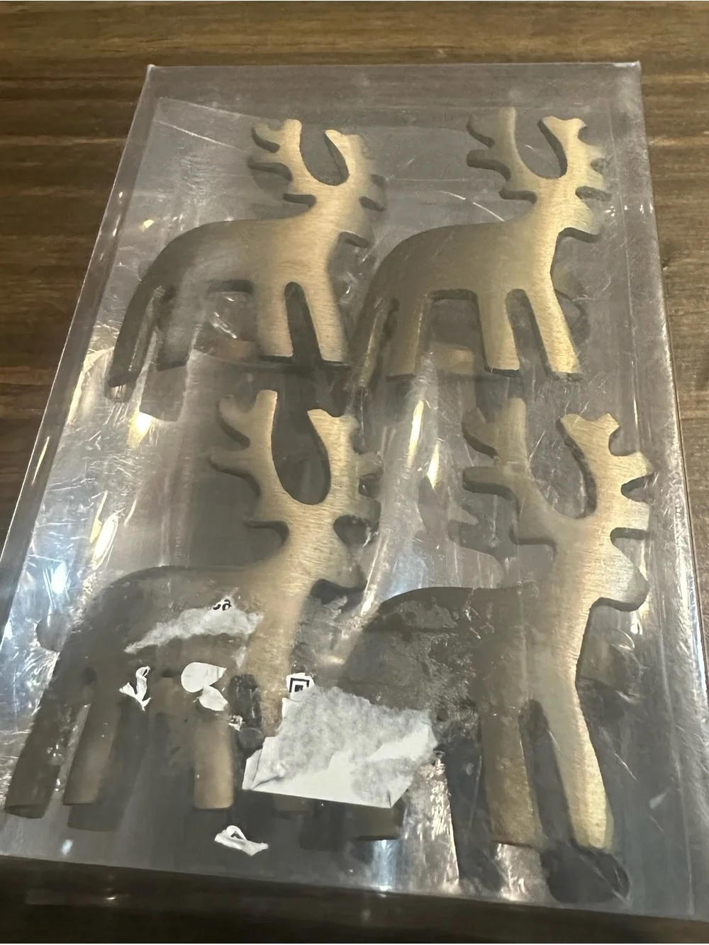 Set of 4 Brass Reindeer Holiday Napkin Rings